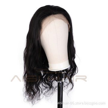 Aisi Hair High Quality Long Wavy Natural Black Wig Body Wave Swiss Lace Wig Synthetic Lace Frontal Hair Wigs For Black Women